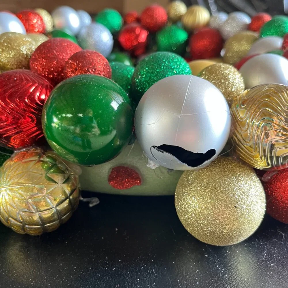 Christmas Ornament Wreath - Red, Green, Silver, and Gold - 16